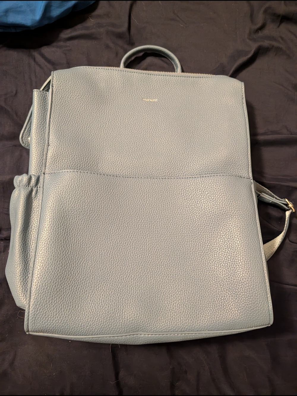 Pixie Mood Light Blue Pebbled Leather Backpack
